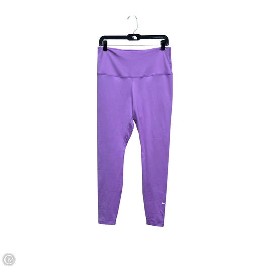 Athletic Leggings By Nike In Purple, Size: L