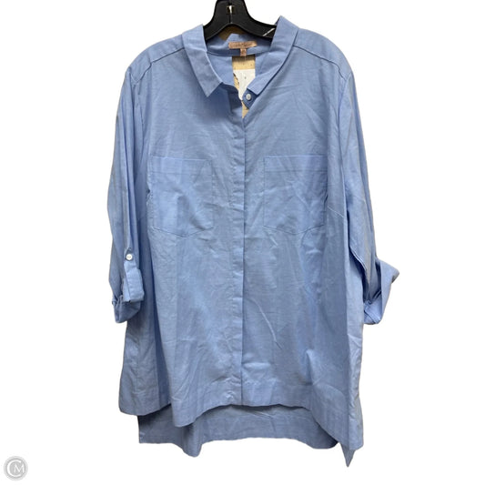 Top Long Sleeve By Gibson And Latimer In Blue, Size: 3x