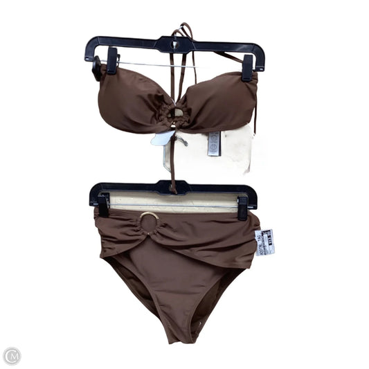 Swimsuit 2pc By Tahari By Arthur Levine In Brown, Size: L