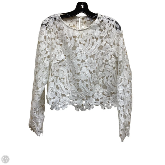 Top Long Sleeve By Clothes Mentor In White, Size: M