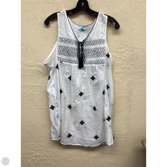 Top Sleeveless By Clothes Mentor In White, Size: 1x