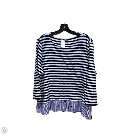 Top Long Sleeve By Talbots In Striped Pattern, Size: Xl