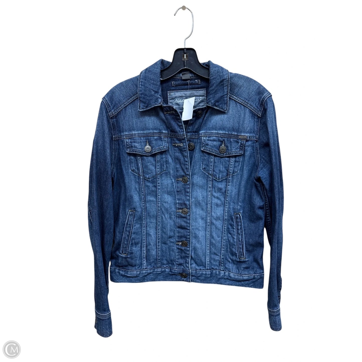 Jacket Denim By Eddie Bauer In Blue Denim, Size: M