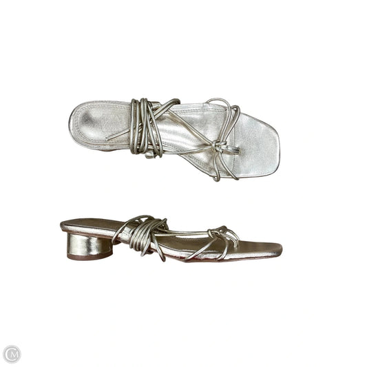 Sandals Heels Platform By Zara In Gold