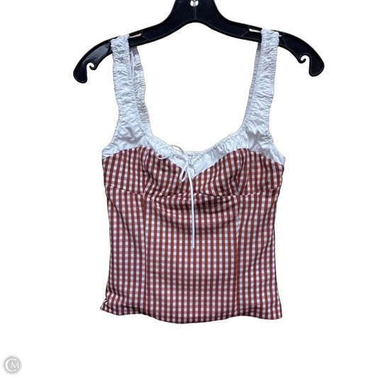 Top Sleeveless By Zara In Plaid Pattern, Size: Xs