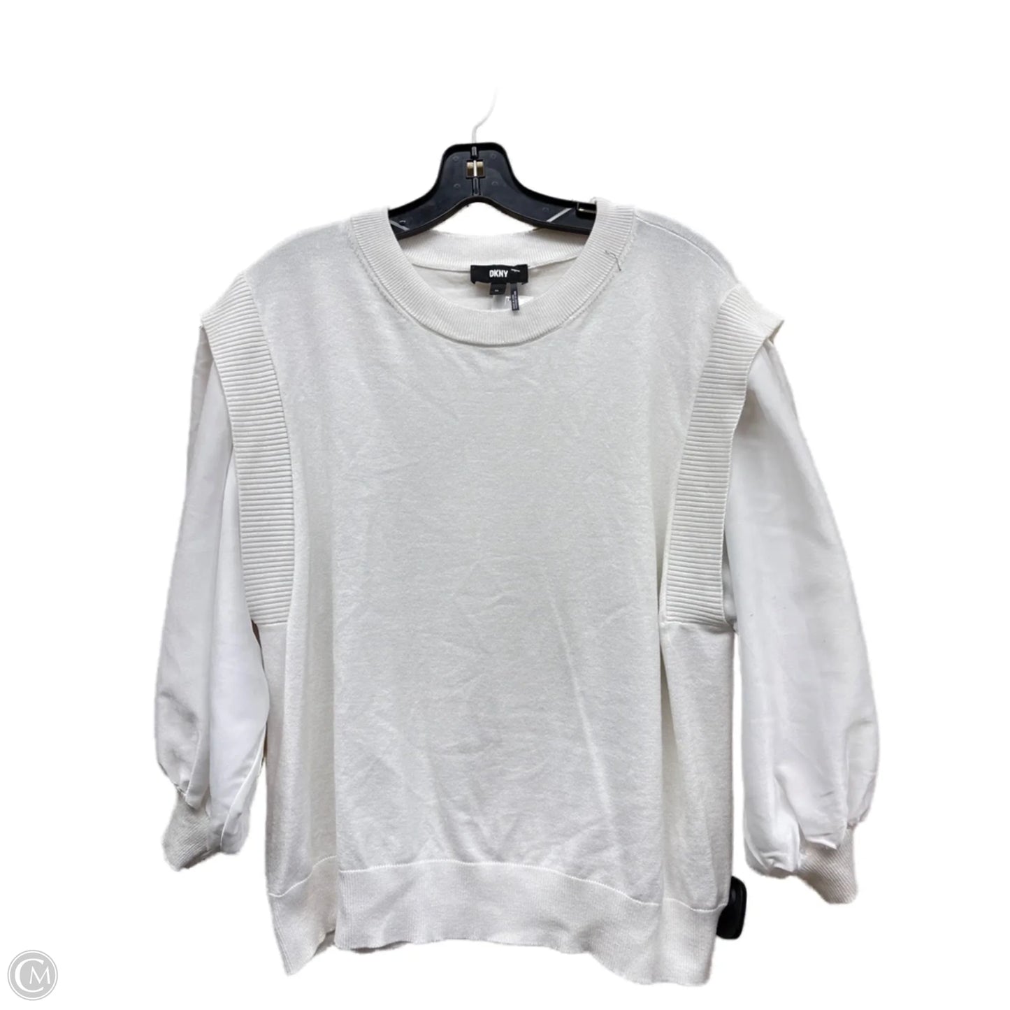 Top Long Sleeve By Dkny In White, Size: Xl