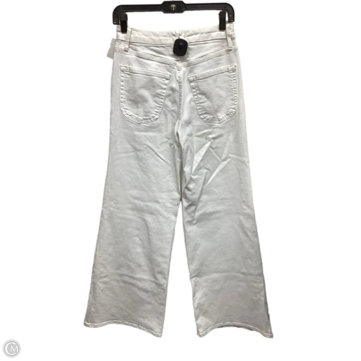 Jeans Wide Leg By Good American In White Denim, Size: 8