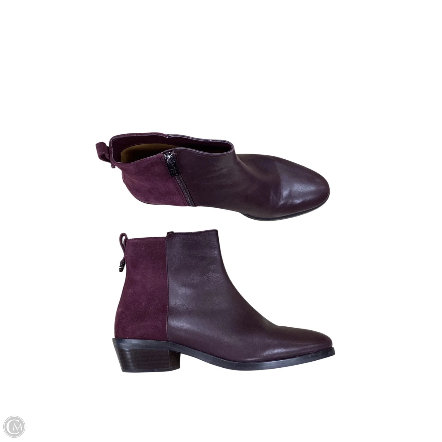 Boots Designer By Coach In Maroon, Size: 7