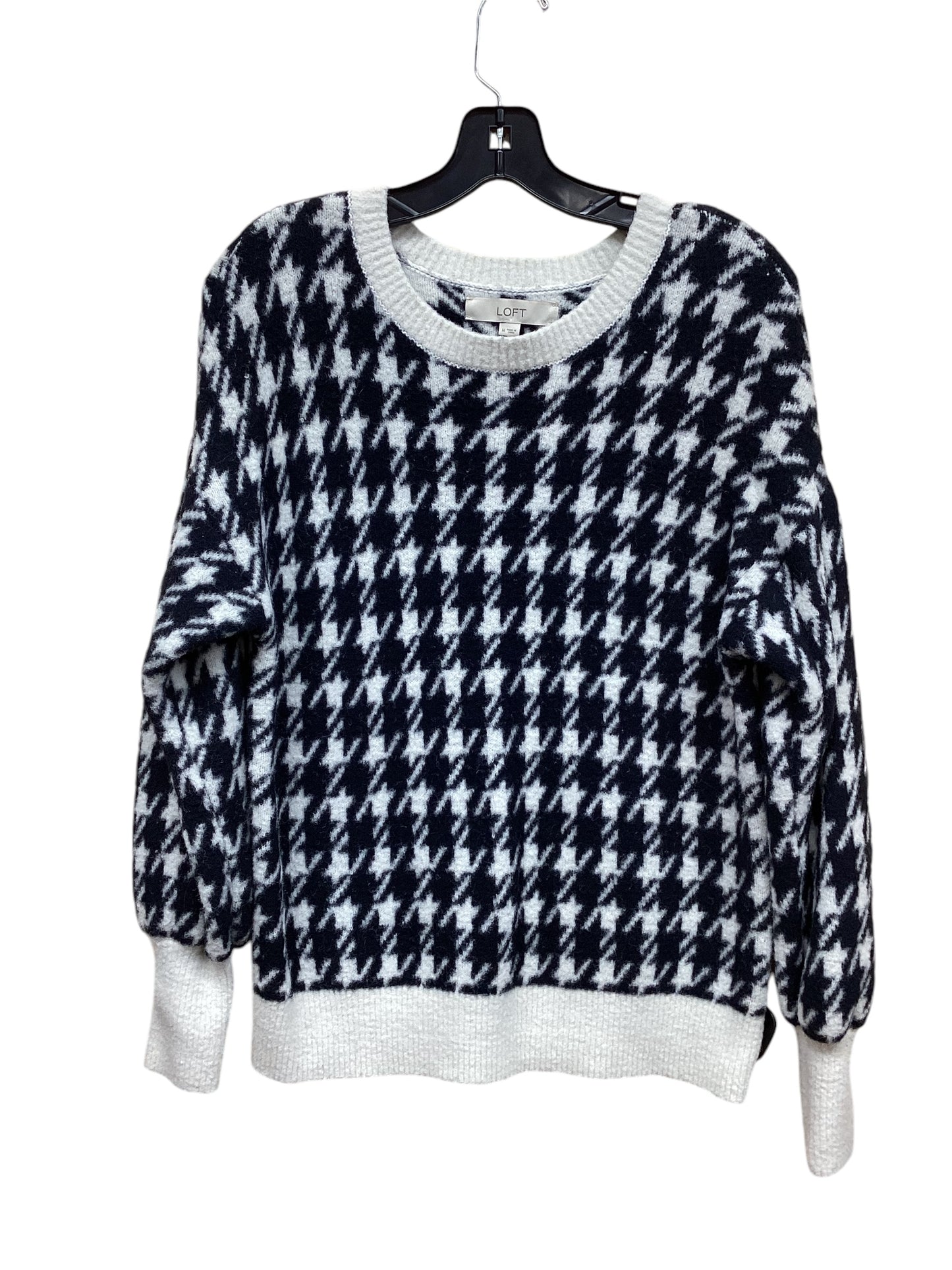 Sweater By Loft In Black & White, Size: M