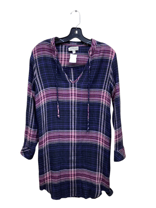 Top Long Sleeve By Cloth & Stone In Plaid Pattern, Size: S