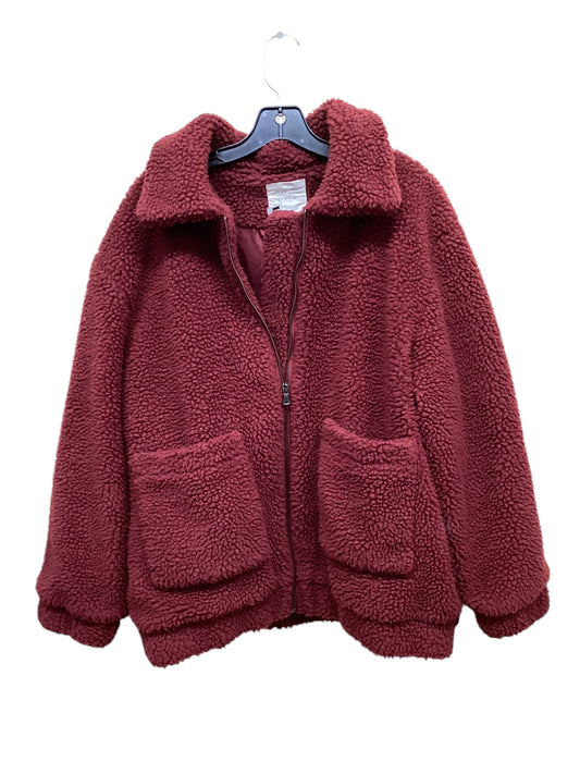 Jacket Faux Fur & Sherpa By Elodie In Red, Size: Xl