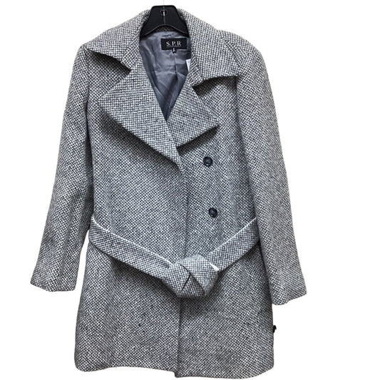 Coat Peacoat By Clothes Mentor In Grey & White, Size: S