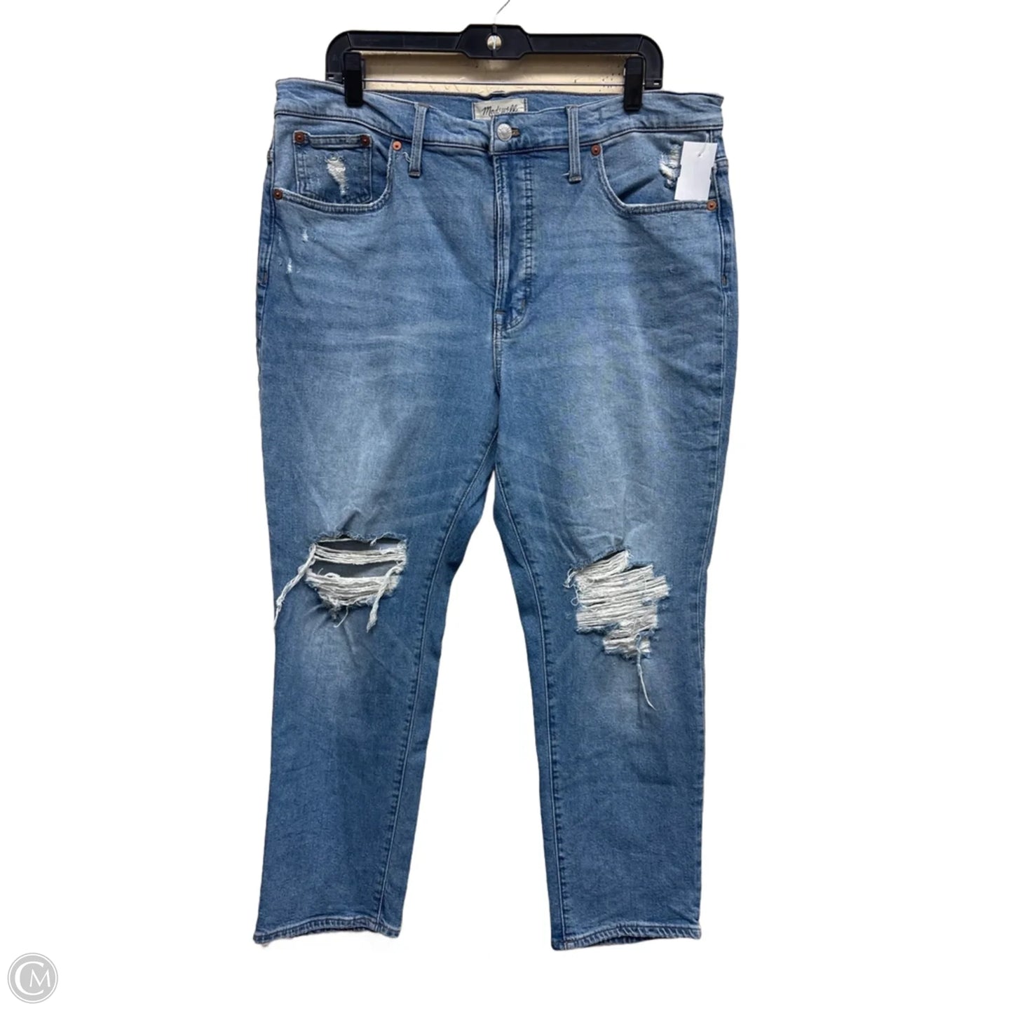 Jeans Straight By Madewell In Blue Denim, Size: 14