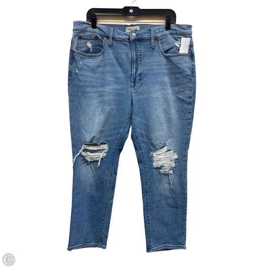 Jeans Straight By Madewell In Blue Denim, Size: 14