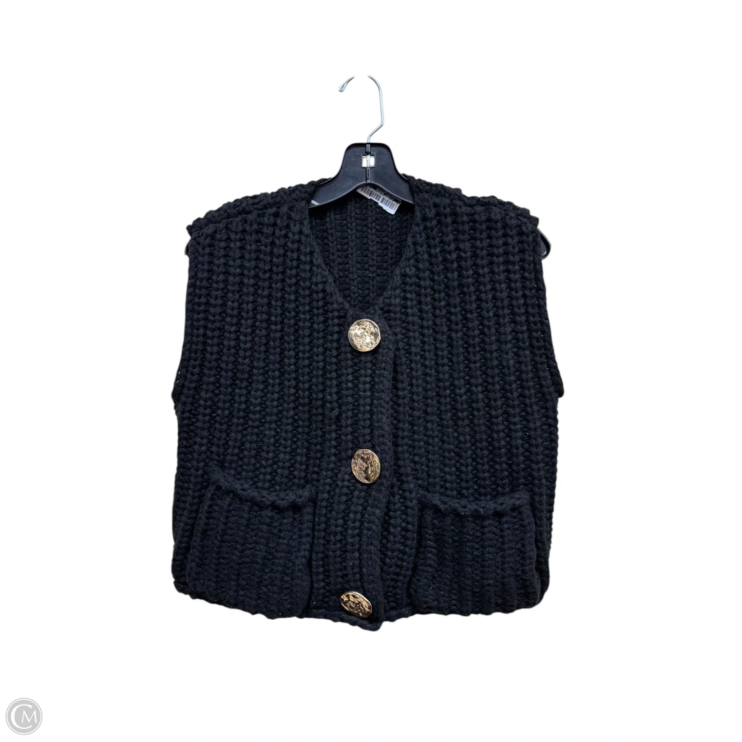 Vest Sweater By Clothes Mentor In Black