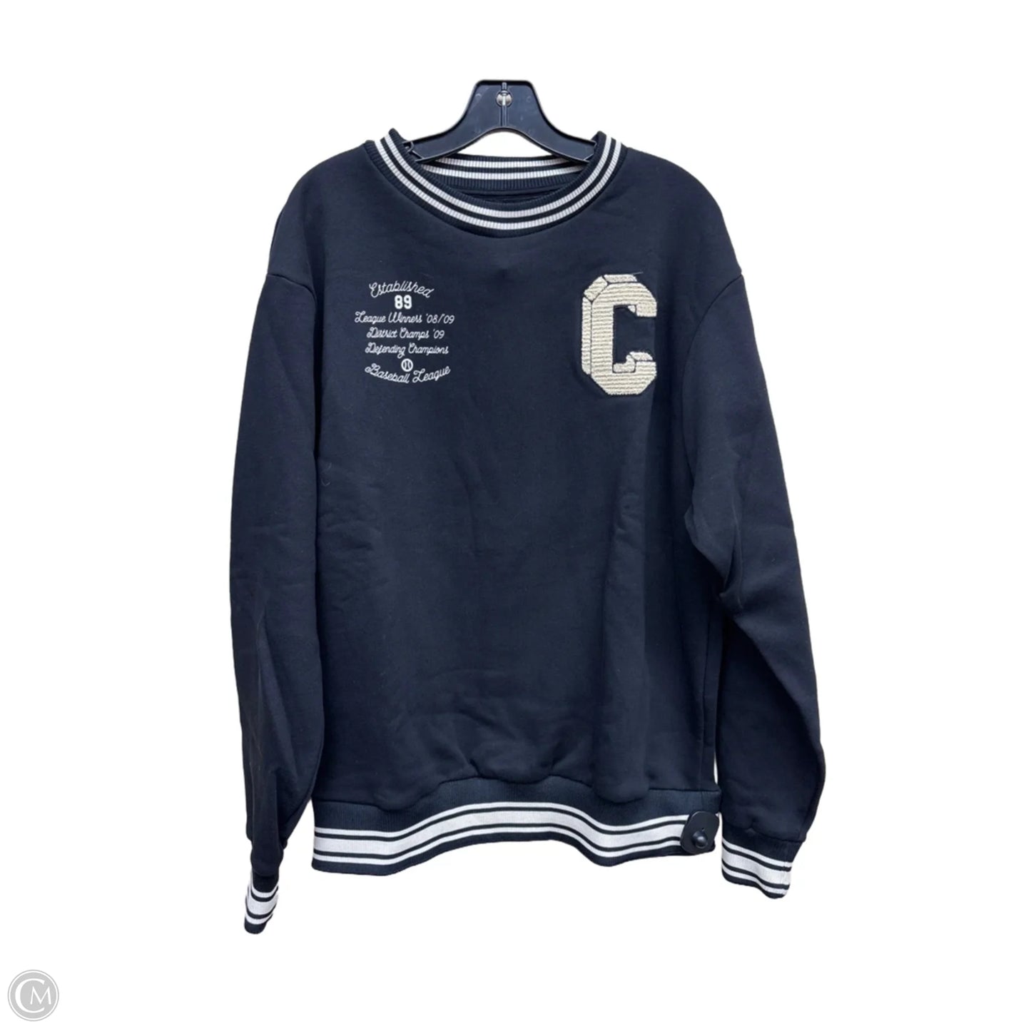 Sweatshirt Crewneck By Clothes Mentor In Black & Tan, Size: M