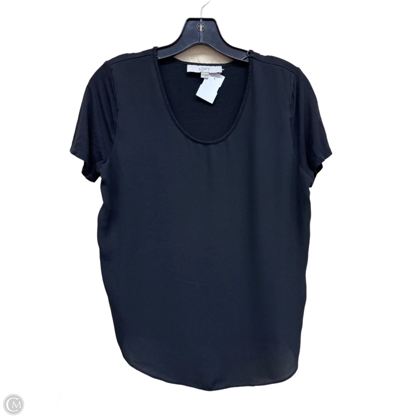 Top Short Sleeve By Loft In Black, Size: M