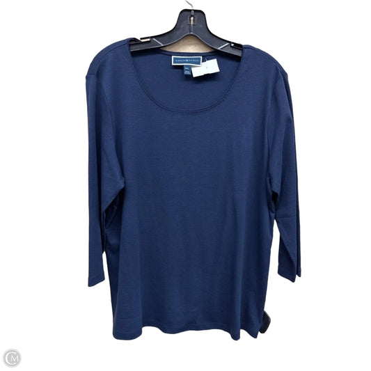 Top Long Sleeve By Karen Scott In Navy, Size: Xlp