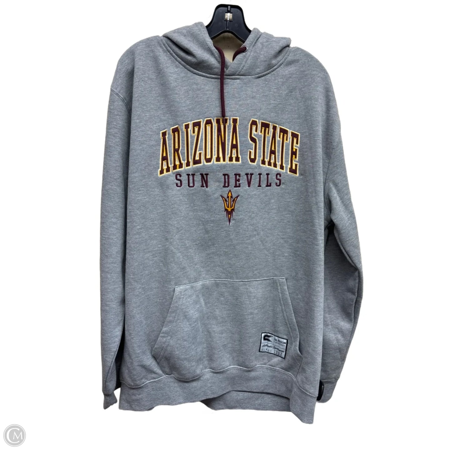 Athletic Sweatshirt Hoodie By Clothes Mentor In Grey & Red, Size: Xl