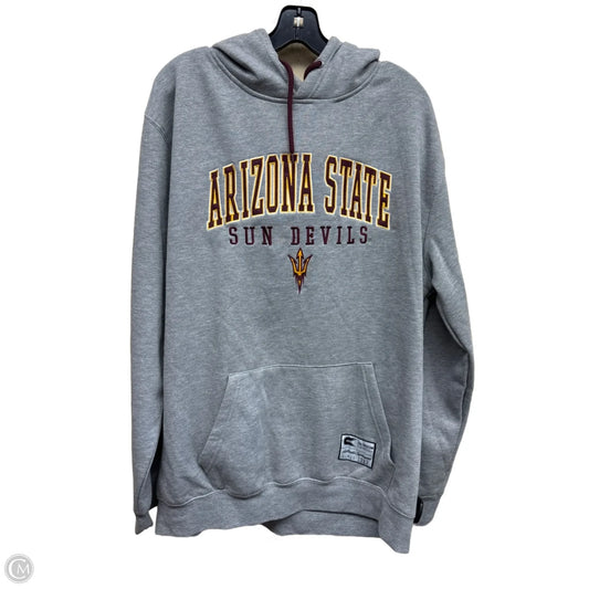 Athletic Sweatshirt Hoodie By Clothes Mentor In Grey & Red, Size: Xl