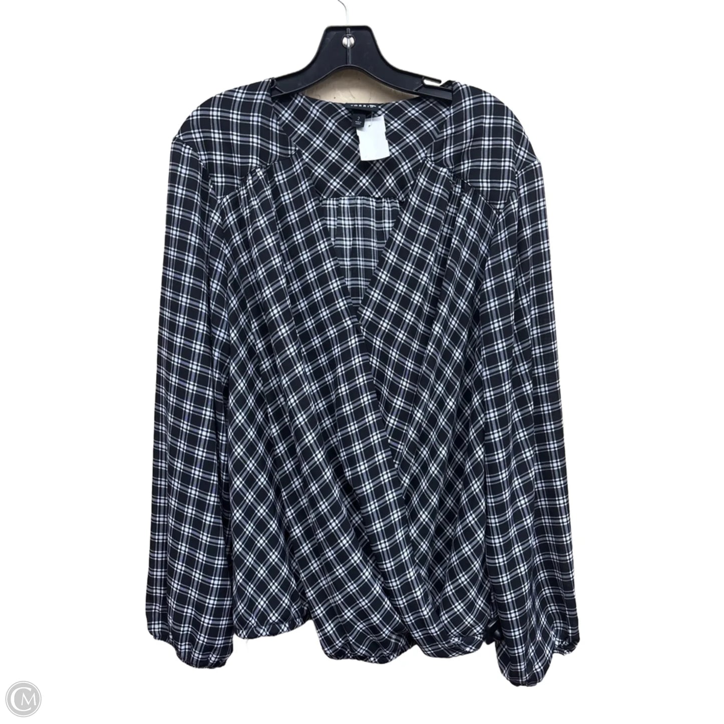 Top Long Sleeve By Torrid In Black & White, Size: 2x