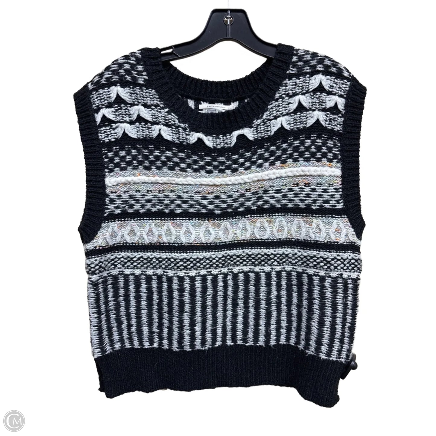 Vest Sweater By Anthropologie In Black & White, Size: M