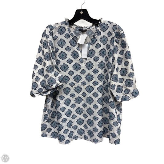 Top Short Sleeve By Ann Taylor In Floral Print, Size: L