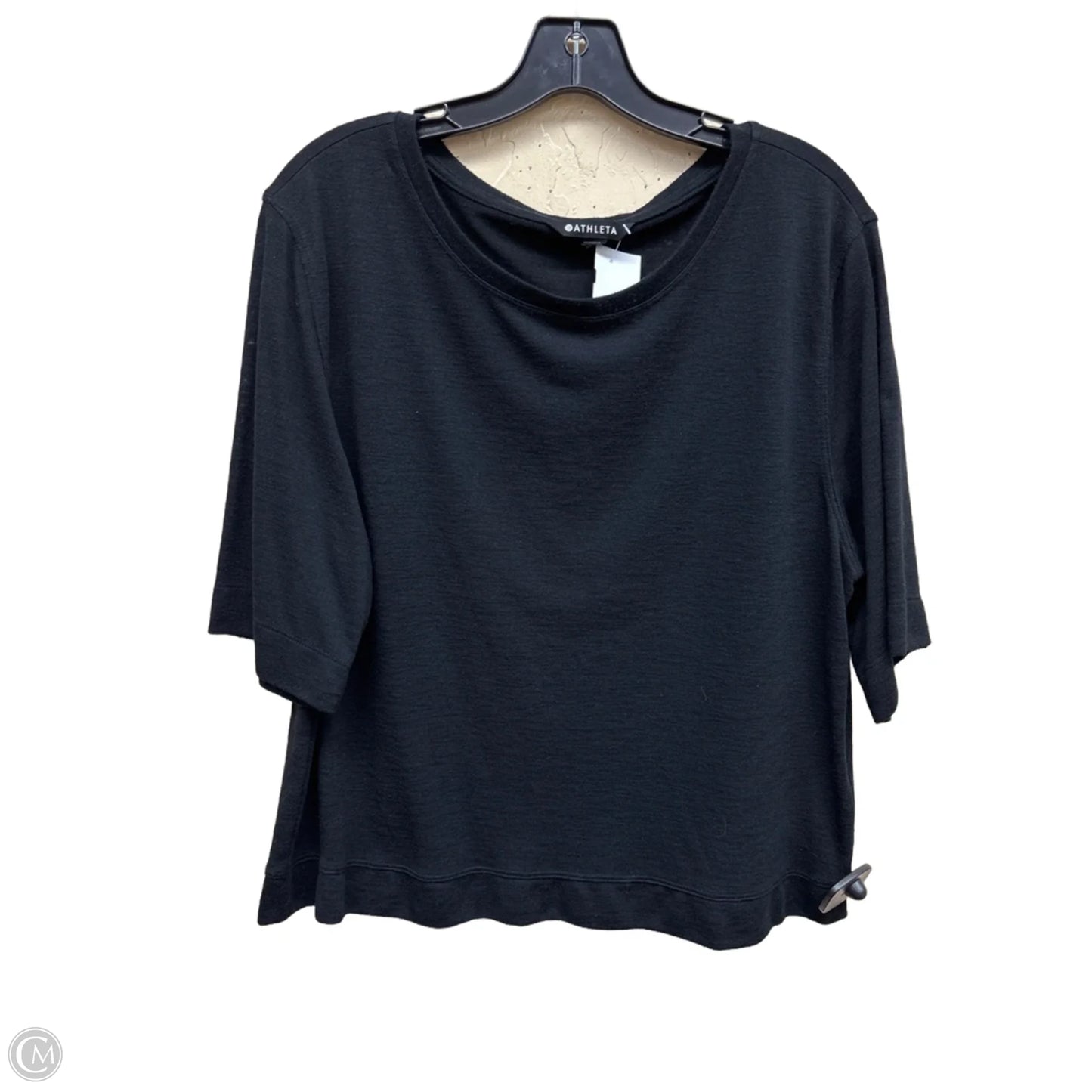 Athletic Top Short Sleeve By Athleta In Black, Size: M