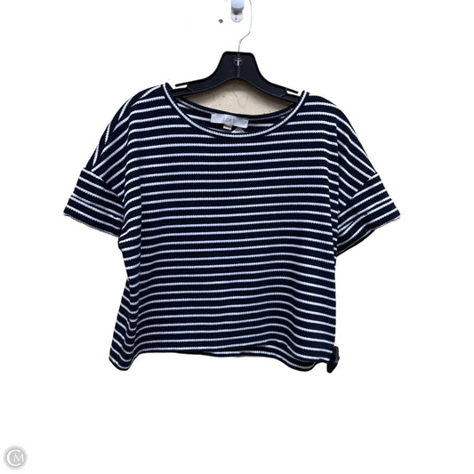 Top Short Sleeve By Loft In Striped Pattern, Size: M