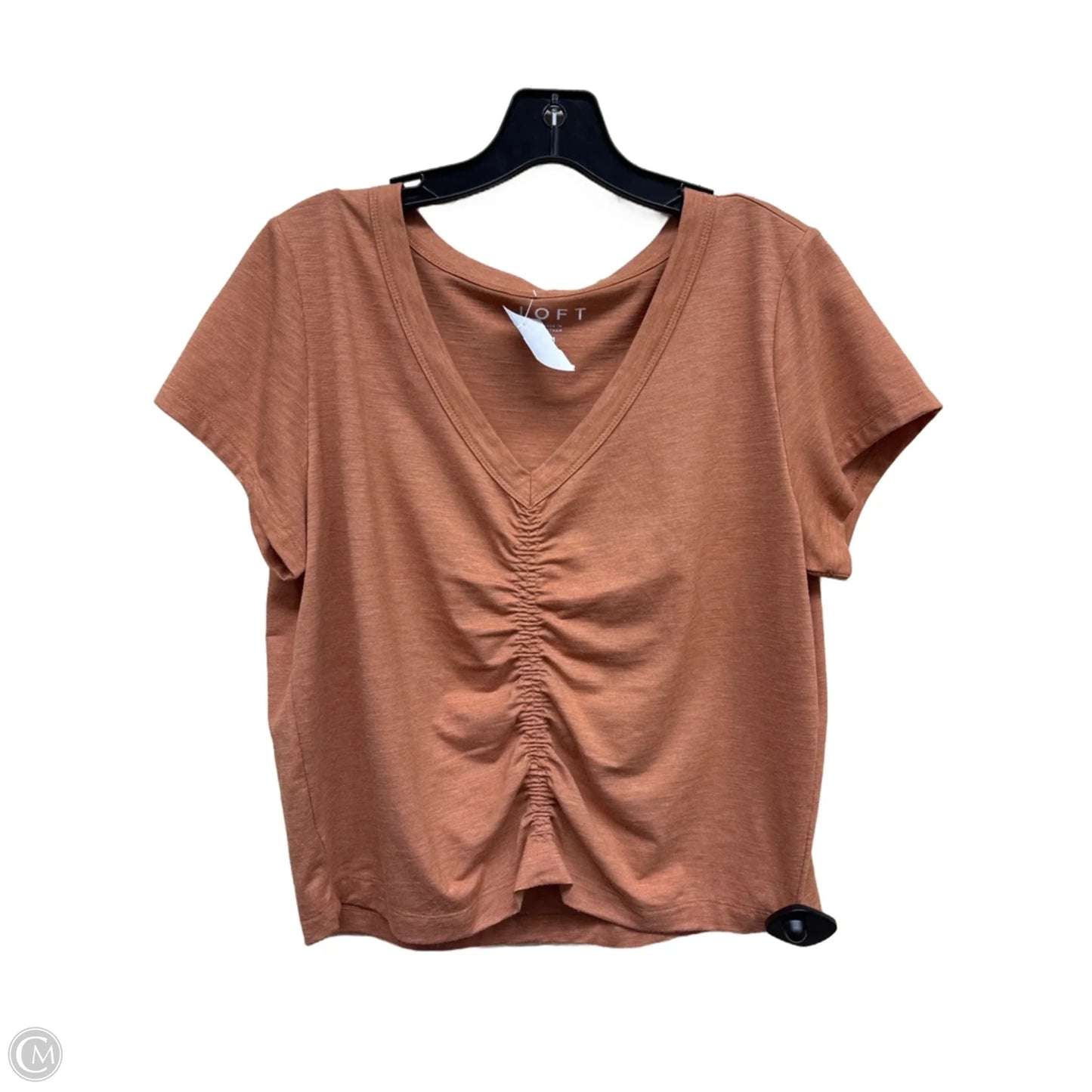 Top Short Sleeve By Loft In Brown, Size: M