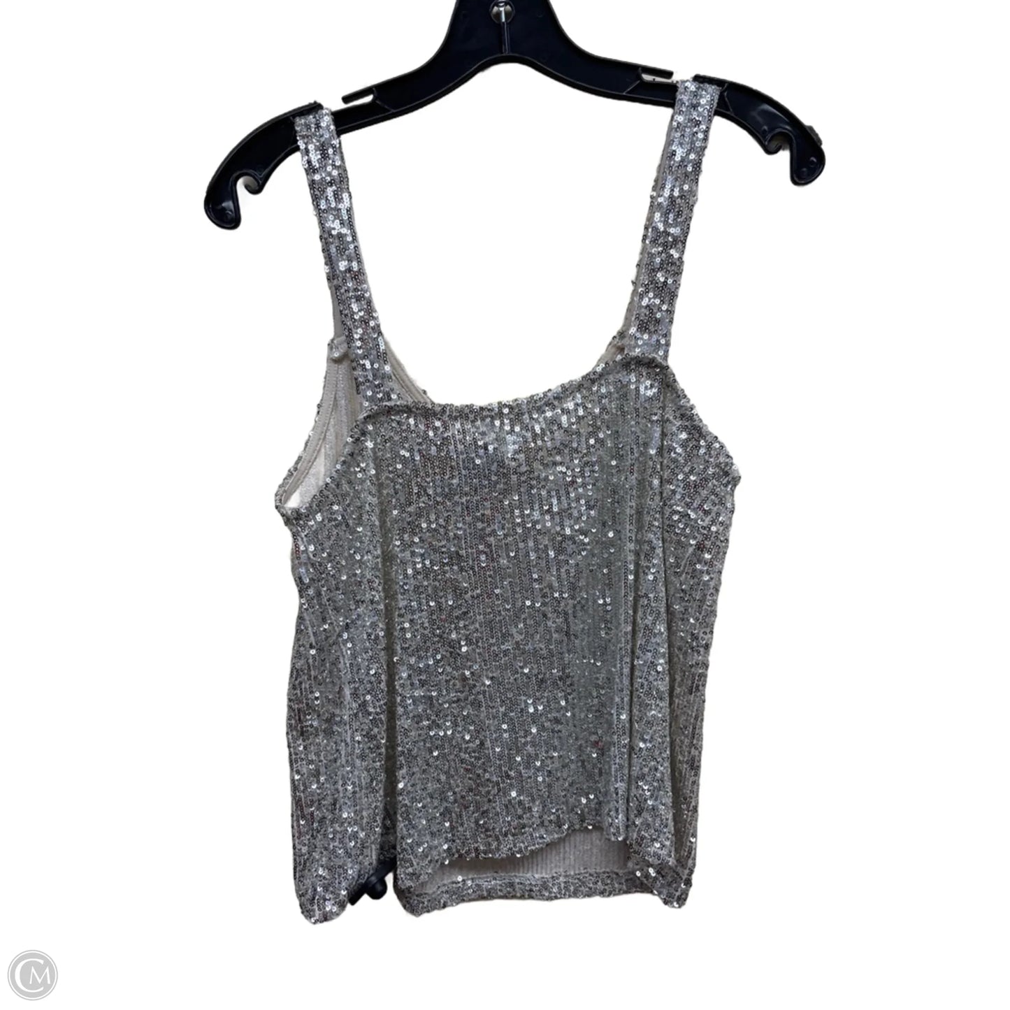 Top Sleeveless By Love On A Hanger In Silver, Size: M