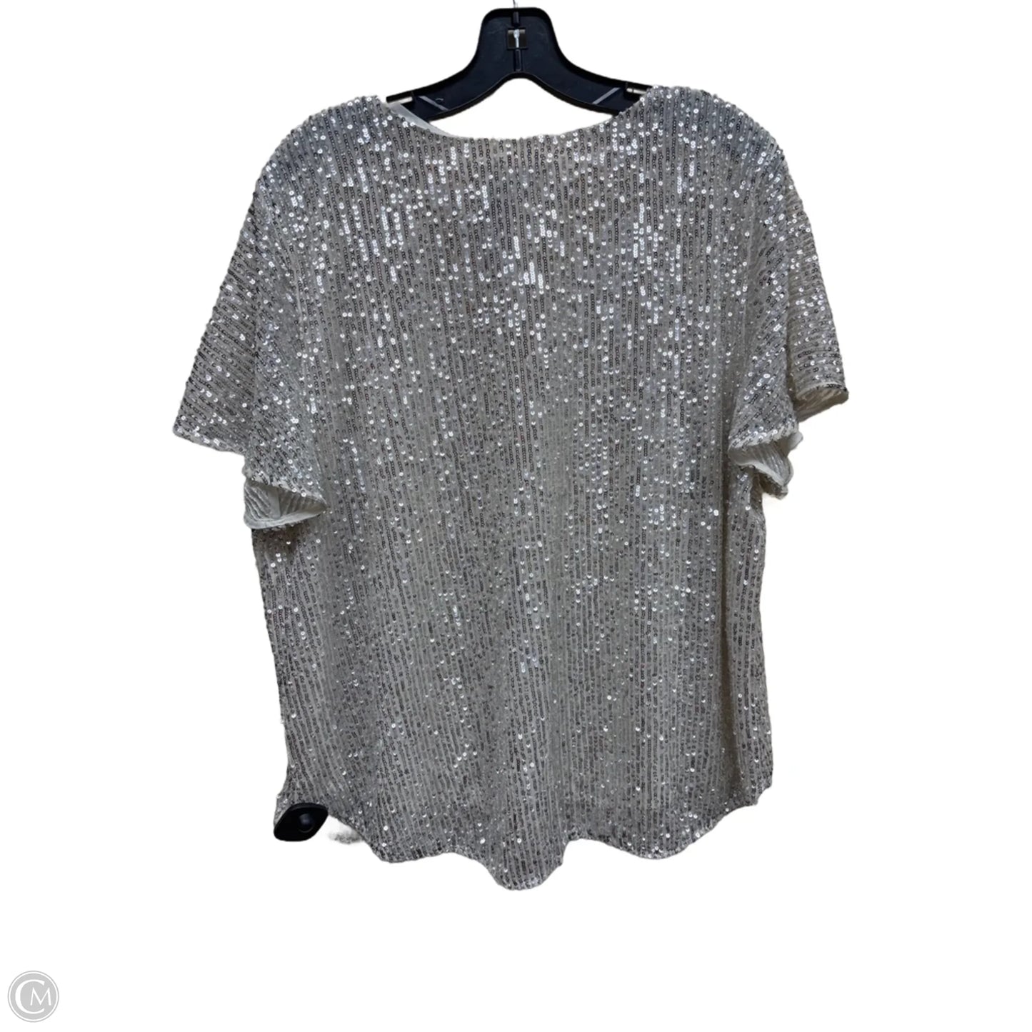 Top Short Sleeve By Loft In Silver, Size: Xl