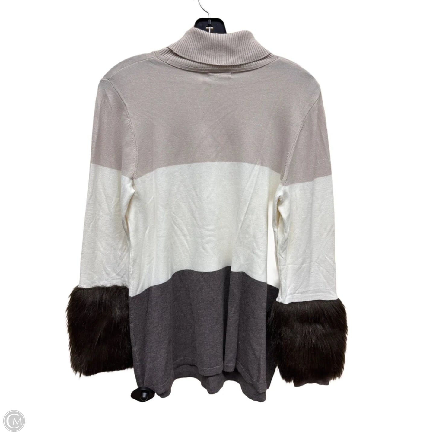 Top Long Sleeve By Alfani In Brown & White, Size: S