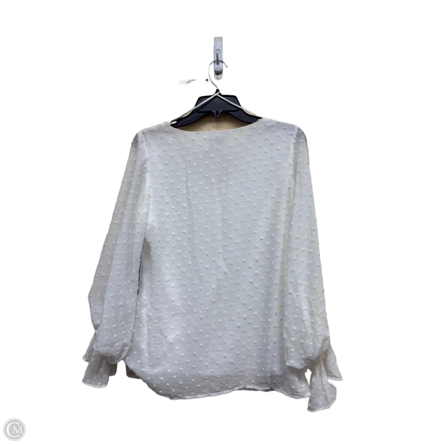 Top Long Sleeve By Vince Camuto In White, Size: S