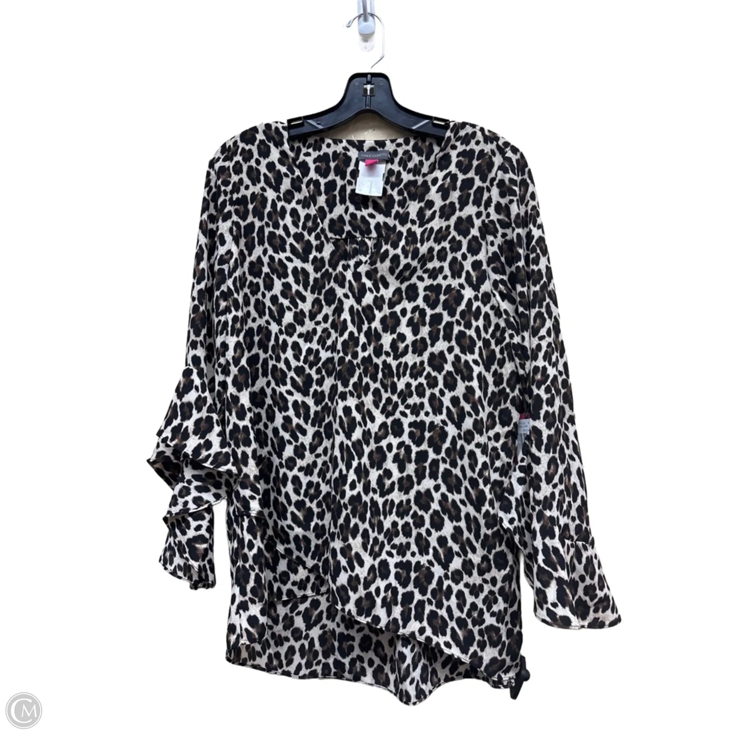 Top Long Sleeve By Vince Camuto In Animal Print, Size: M