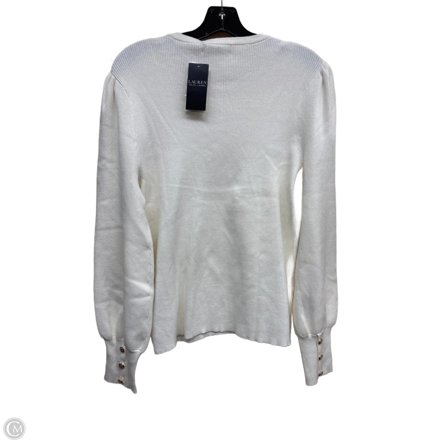 Top Long Sleeve By Lauren By Ralph Lauren In Cream, Size: Xl