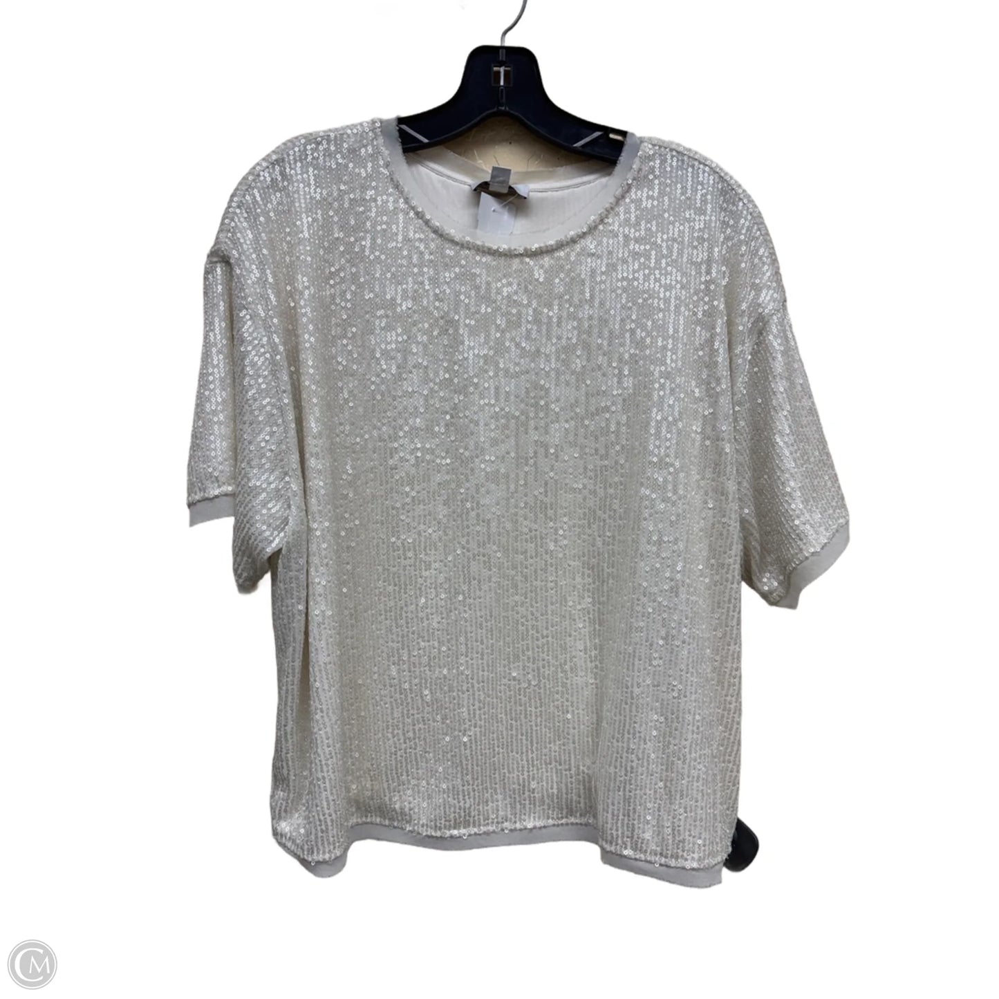 Top Short Sleeve By Evereve In Cream, Size: M