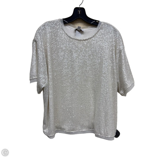 Top Short Sleeve By Evereve In Cream, Size: M