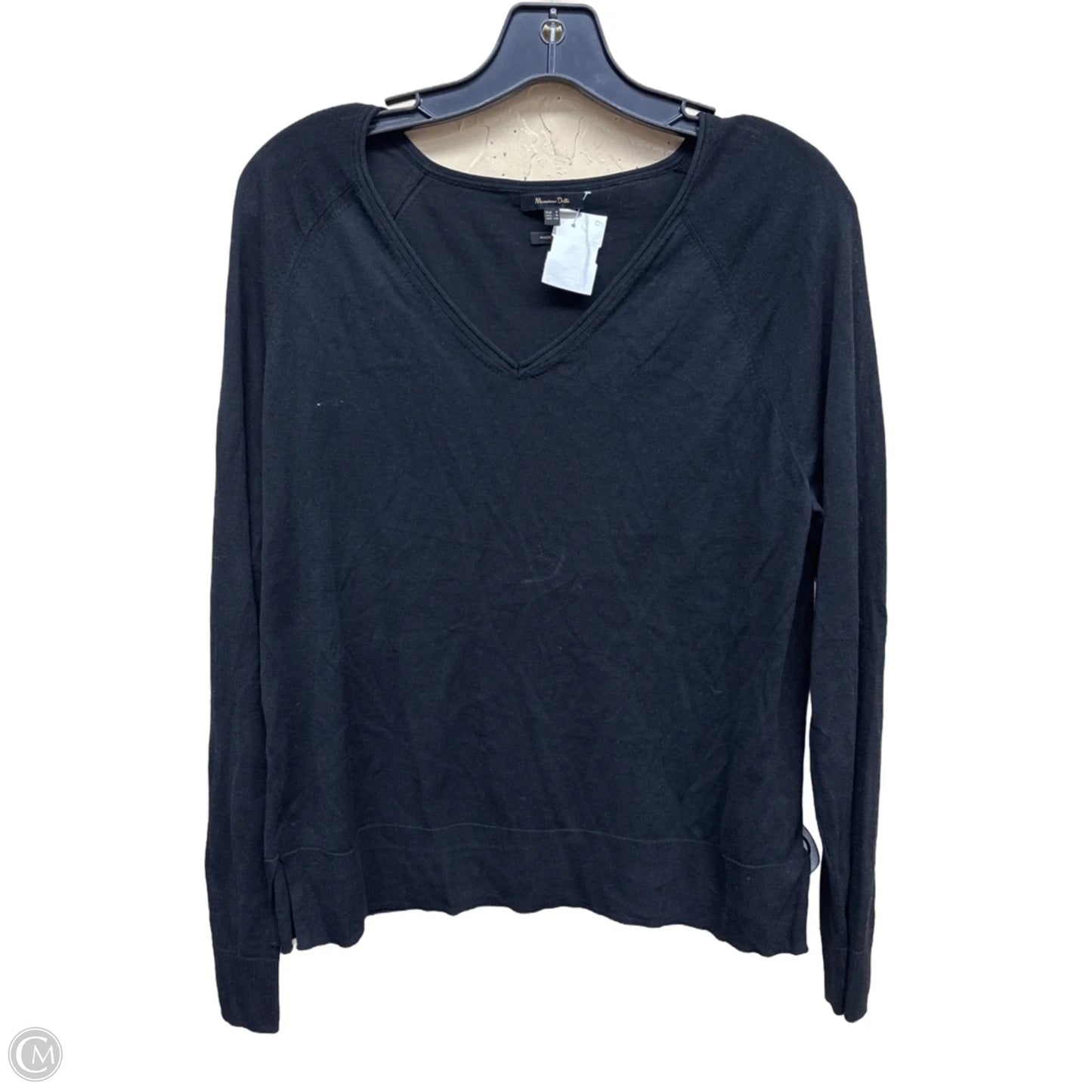 Top Long Sleeve By Massimo Dutti In Black, Size: S