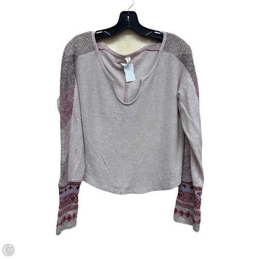 Top Long Sleeve By Daily Practice By Anthropologie In Pink & Purple, Size: S