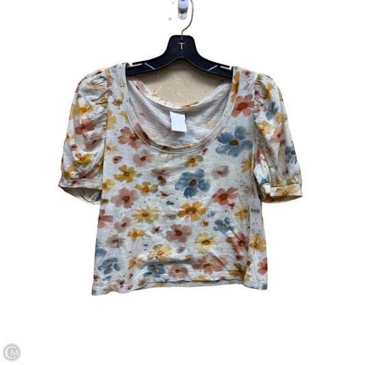 Top Short Sleeve By Anthropologie In Floral Print, Size: M