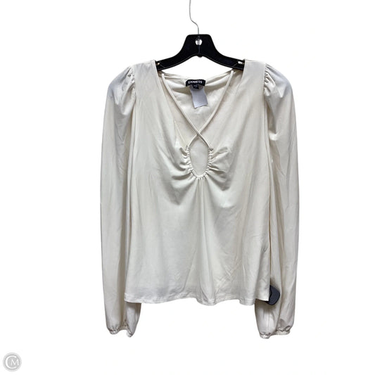 Top Long Sleeve By Express In Cream, Size: S
