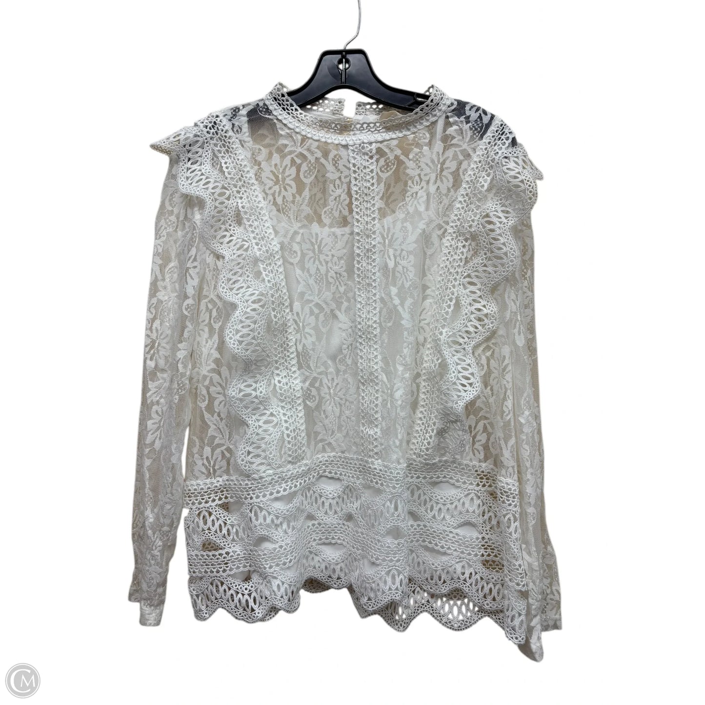Top Long Sleeve By Adiva In White, Size: Xl