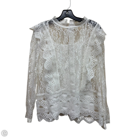 Top Long Sleeve By Adiva In White, Size: Xl