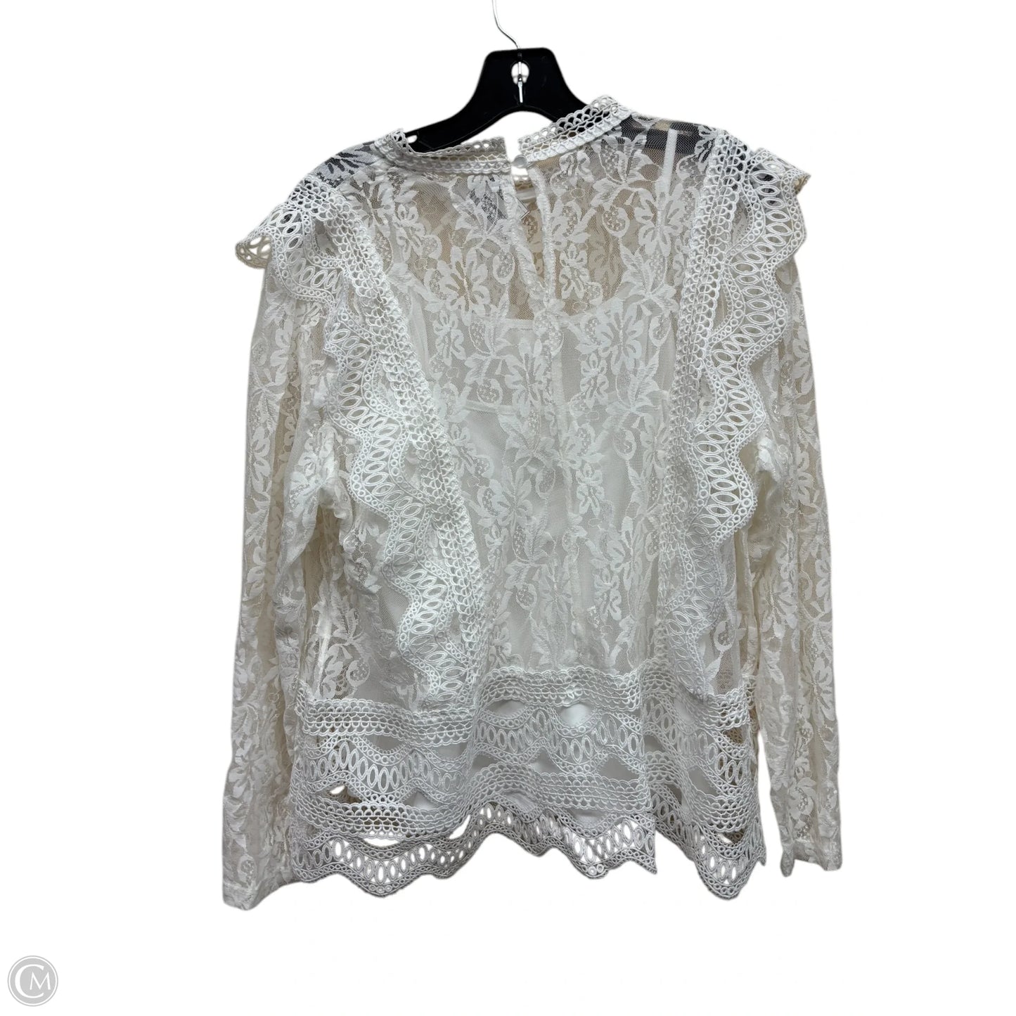 Top Long Sleeve By Adiva In White, Size: Xl