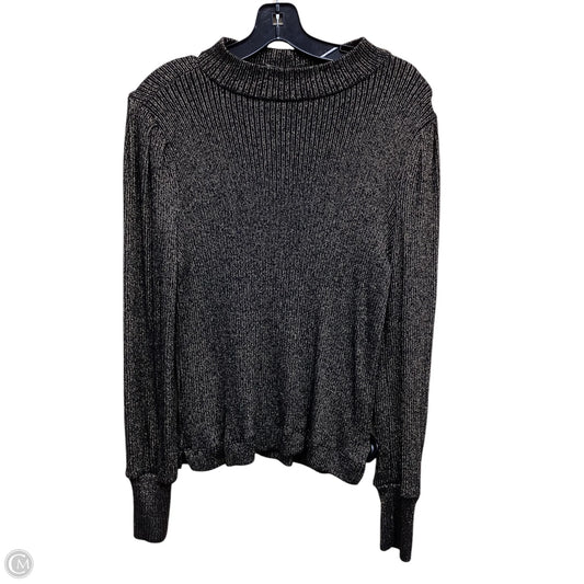 Top Long Sleeve By Loft In Black & Gold, Size: M