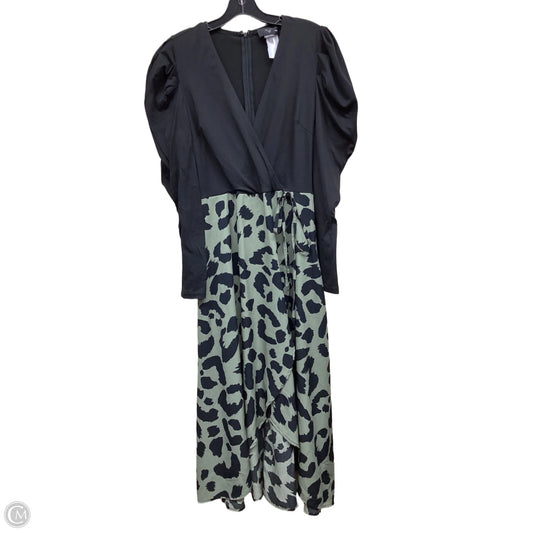 Dress Casual Maxi By Clothes Mentor In Black & Green, Size: 12