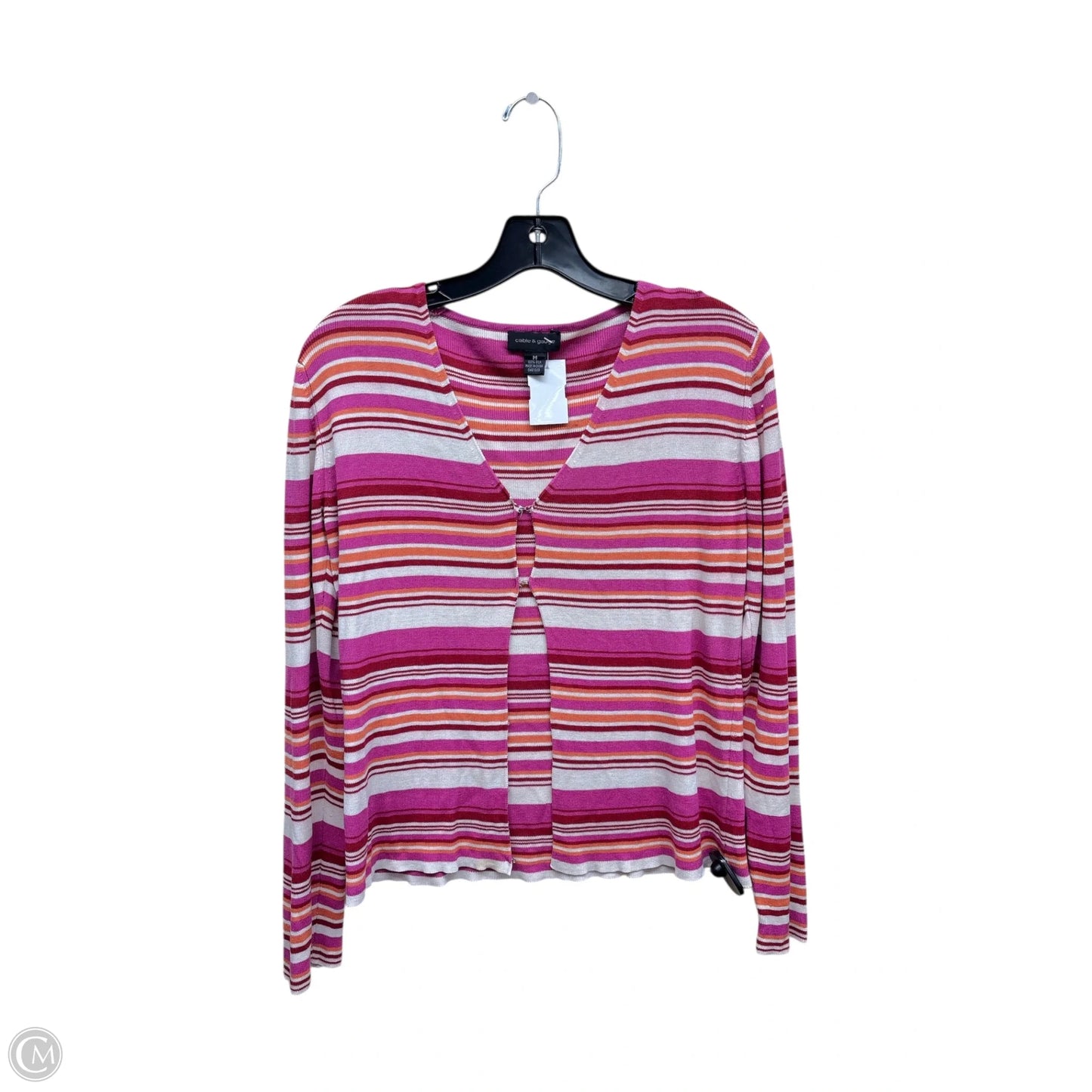Top Long Sleeve By Cable And Gauge In Striped Pattern, Size: 0