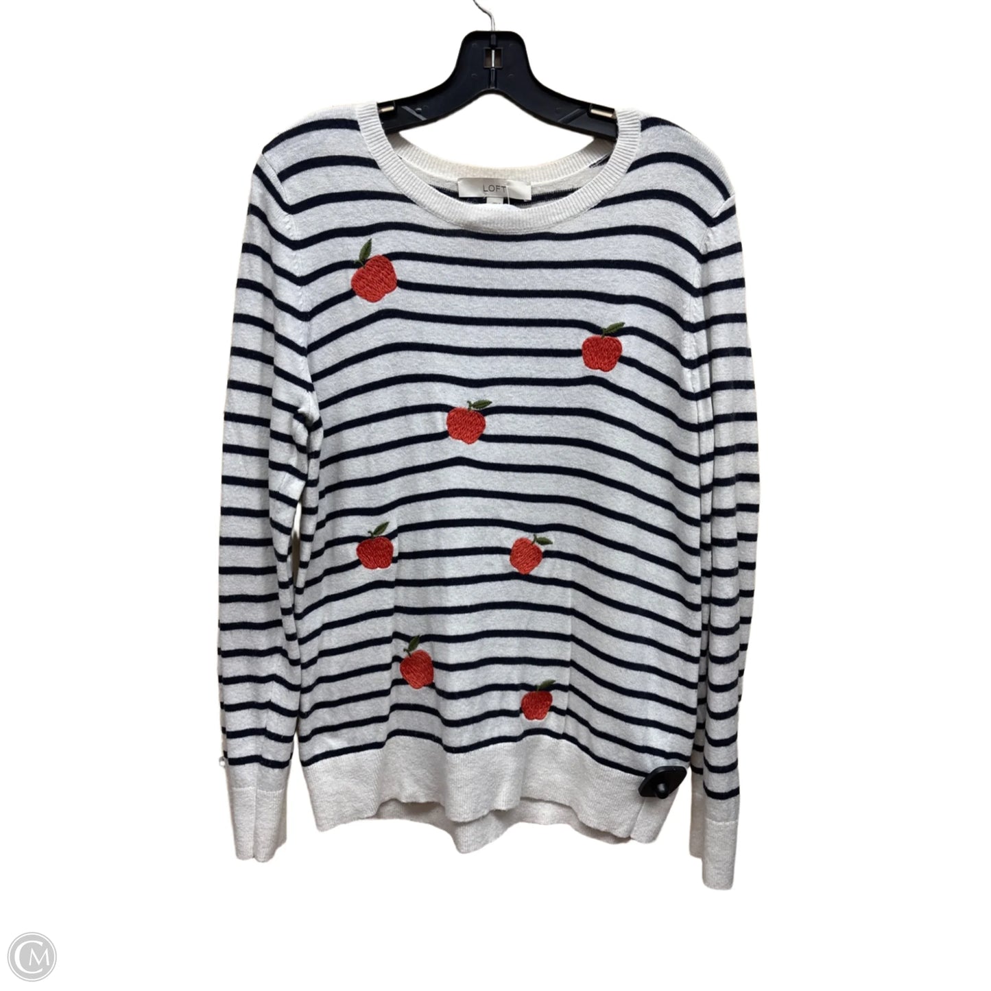 Sweater By Loft In Striped Pattern, Size: L