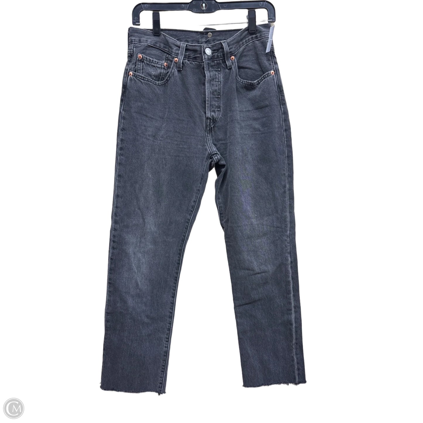 Jeans Straight By Levis In Black Denim, Size: 4